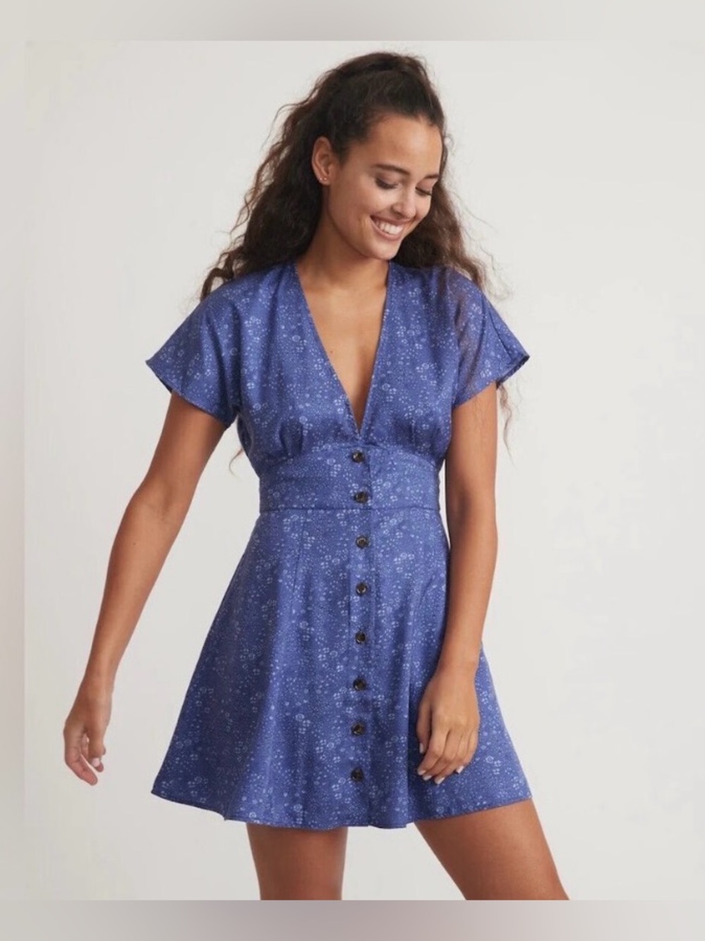 Marine Layer Camila Mini Dress in Navy Ditzy Floral size small